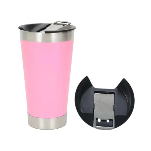 COPO TÉRMICO STY COM ABRIDOR 473ML ROSA - CÓD. 3826