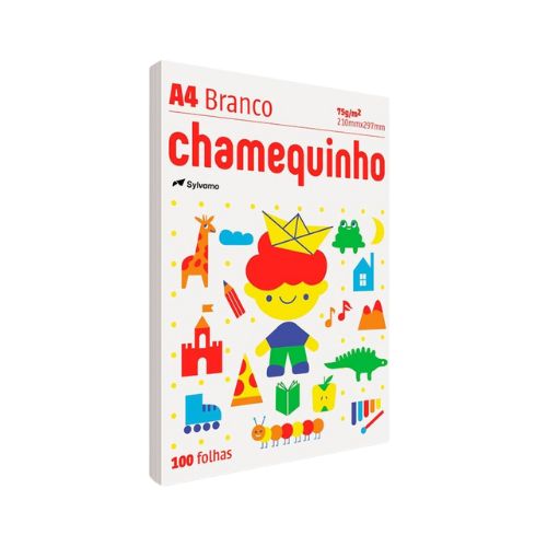 PAPEL CHAMEQUINHO BRANCO A4 75G PACOTE COM 100 FOLHAS - CÓD. 3768