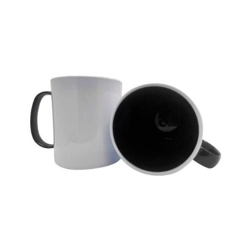 CANECA DE POLÍMERO BRANCA INTERNA E ALÇA PRETA 140G 325ML - CÓD. 2766