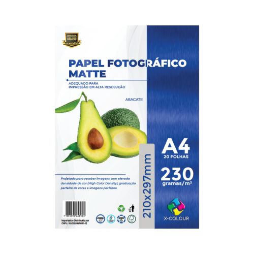 PAPEL FOTOGRÁFICO MATTE A4 230G PACOTE 20 FOLHAS - CÓD. 2563
