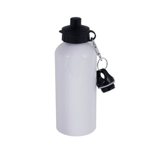 SQUEEZE DE ALUMÍNIO MOSQUETÃO COM TAMPA DUPLA BRANCO 600ML - CÓD. 3951