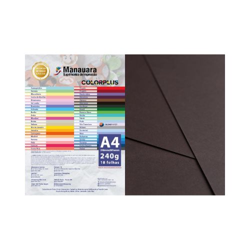 PAPEL COLORPLUS MARROCOS A4 240G PACOTE COM 18 FOLHAS - CÓD. 2870