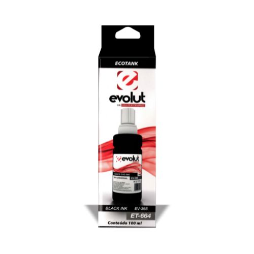 TINTA UNIVERSAL HP EPSON ET664 L200 L375 L220 L110 L355 L555 L455 L365 L395 BLACK 100ML - CÓD. 3330