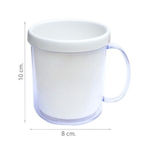 CANECA DE ACRÍLICO PARA FOTO BRANCA 350ML - CÓD. 3047