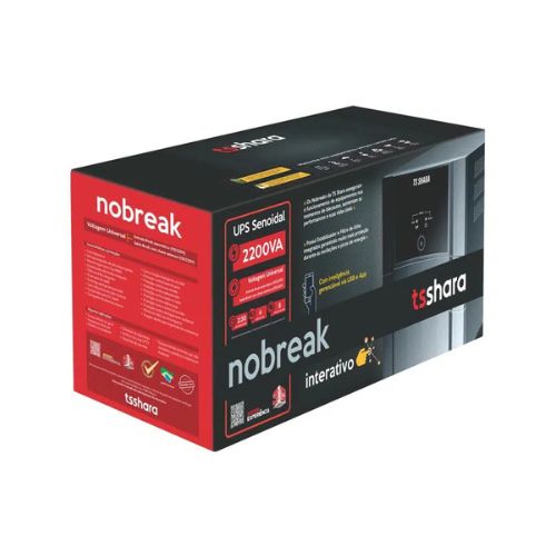UPS SENOIDAL 2200 4BS 2BA UNIVERSAL BIV 8 TOMADAS 115V E 220V USB  7A/45A - CÓD. 2720