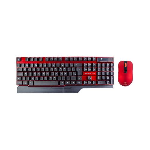 KIT TECLADO E MOUSE SEM FIO KROSS KE-KM553V1 VERMELHO E PRETO - CÓD. 3903