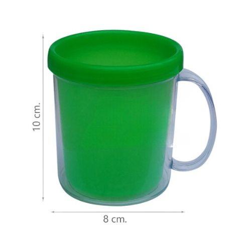 CANECA DE ACRÍLICO PARA FOTO VERDE 350ML - CÓD. 3050