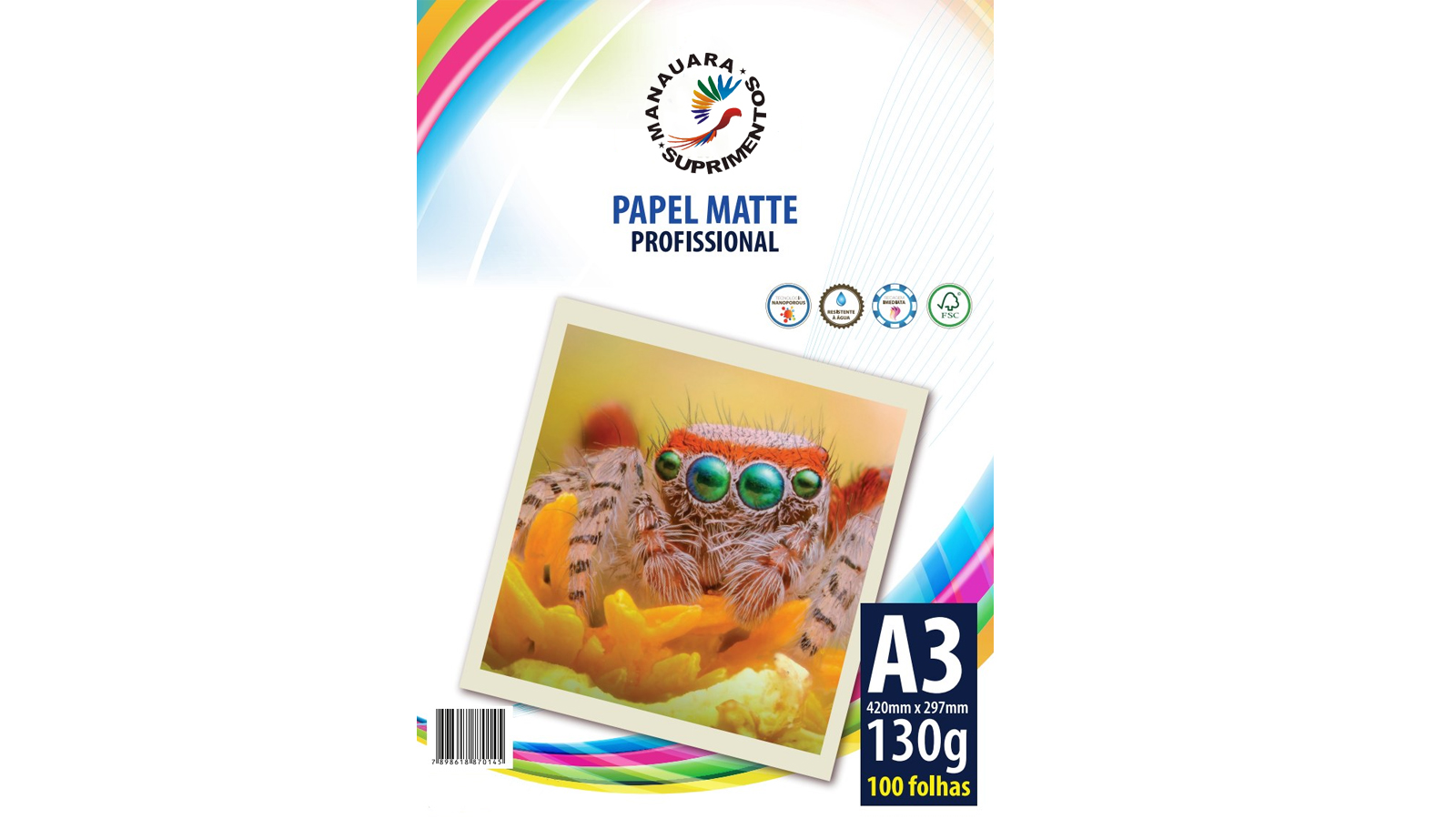 PAPEL FOTOGRÁFICO MATTE A3 130G PACOTE COM 100 FOLHAS - CÓD. 1202