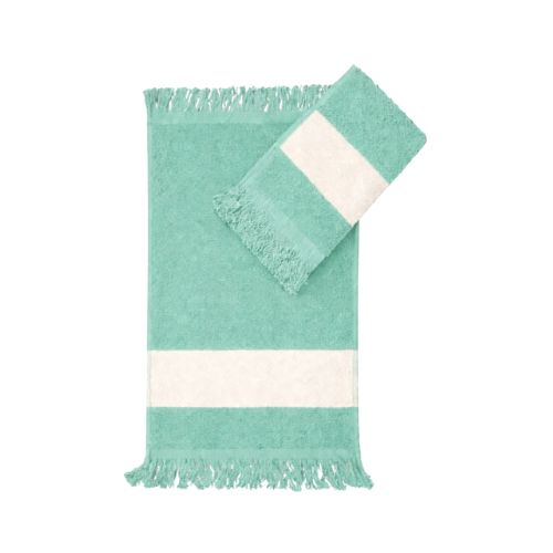 TOALHA PARA ESTAMPA SUBLIMÁTICA VERDE AQUA COM FRANJA 22CM X 35CM 300G - CÓD. 3641