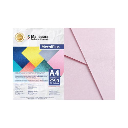 PAPEL METALPLUS IBIZA A4 250G PACOTE 9 FOLHAS - CÓD. 2974
