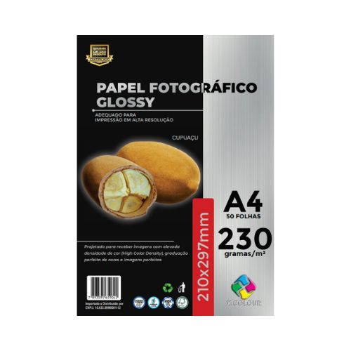PAPEL FOTOGRÁFICO GLOSSY A4 230G PACOTE 50 FOLHAS - CÓD. 2471