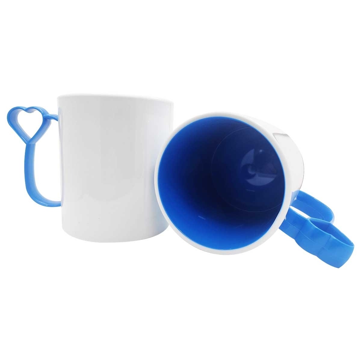 CANECA DE POLÍMERO INTERNA AZUL ROYAL E ALÇA CORAÇÃOZINHO AZUL ROYAL 133G 325ML - CÓD. 3722