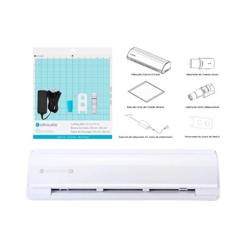 SILHOUETTE CAMEO 5 ALPHA WHITE - MÁQUINA DE RECORTE PROFISSIONAL DE ALTA PRECISÃO - CÓD. 3966