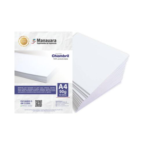 PAPEL OFFSET CHAMBRIL A4 90G PACOTE 54 FOLHAS - CÓD. 3299
