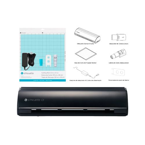 SILHOUETTE CAMEO 5 ALPHA PRETO FOSCO MÁQUINA DE RECORTE PROFISSIONAL DE ALTA PRECISÃO - CÓD. 3964