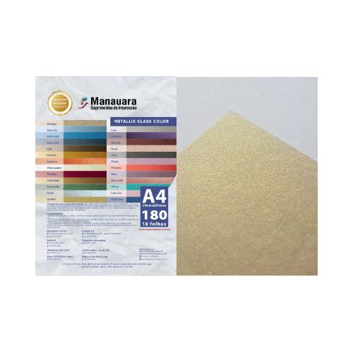 PAPEL CLASS COLOR METALLIK ANTIQUE A4 180G PACOTE 9 FOLHAS - CÓD. 2832