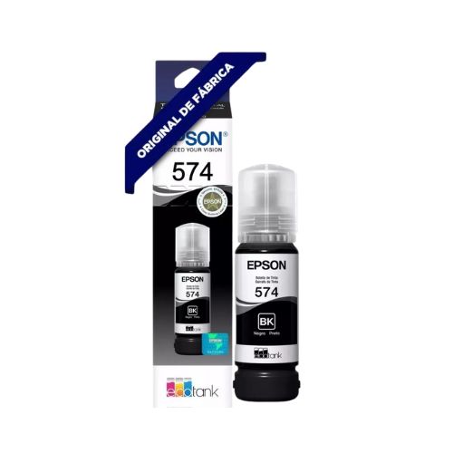 REFIL TINTA EPSON T574 L8050 L18050 PRETO ORIGINAL 70ML 4.5K - CÓD. 3453