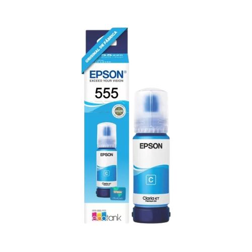 REFIL TINTA FOTOGRÁFICA EPSON T555 L8180 CIANO ORIGINAL 70ML - CÓD. 3056