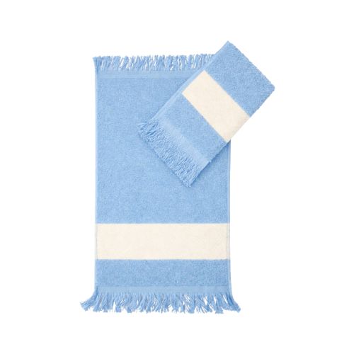 TOALHA PARA ESTAMPA SUBLIMÁTICA AZUL CLARO COM FRANJA 22CM X 35CM 300G - CÓD. 3639