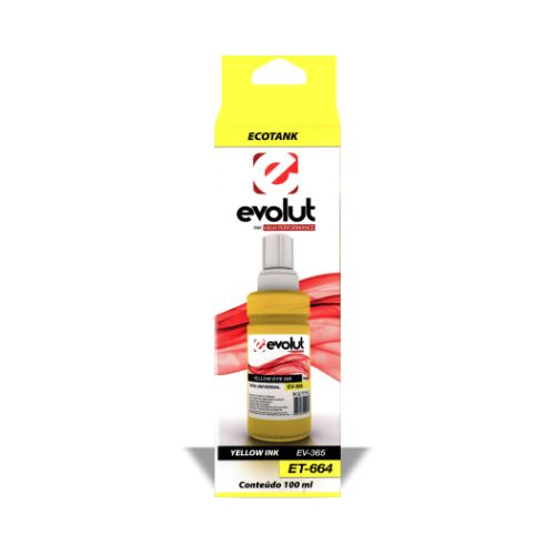 TINTA UNIVERSAL HP EPSON ET664 L200 L375 L220 L110 L355 L555 L455 L365 L395 YELLOW 100ML - CÓD 3333