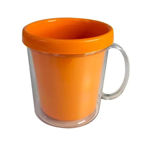 CANECA DE ACRÍLICO PARA FOTO LARANJA 350ML - CÓD. 3477