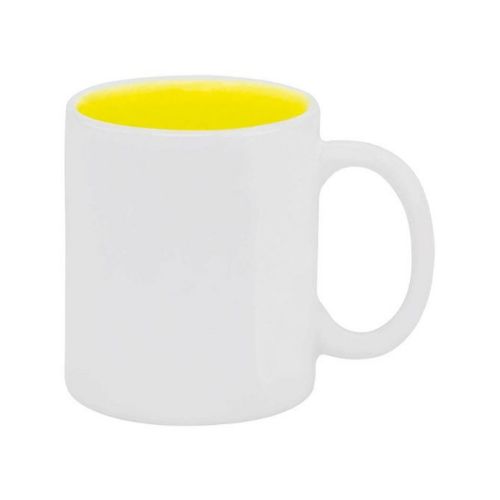 CANECA SUBLIME AZ10 BRANCA INTERNO AMARELO 300ML - CÓD. 3016