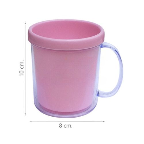 CANECA DE ACRÍLICO PARA FOTO ROSA 350ML - CÓD. 3049